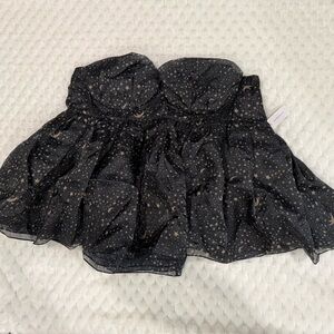 Plus Size Selkie Dark Navy, Black Celestial Mini Strapless Dress